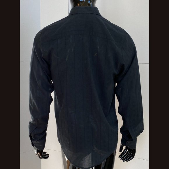 Dulce de Leche Black Leather Corded Shoulder Button Down Shirt Size L Large - Picture 4 of 9